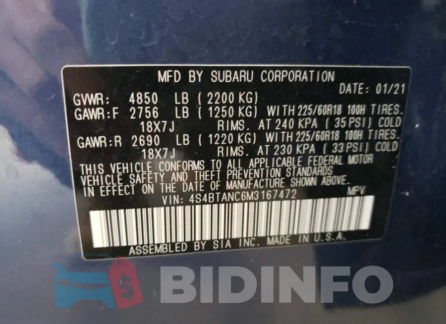 4S4BTANC6M3167472 Photo# 12