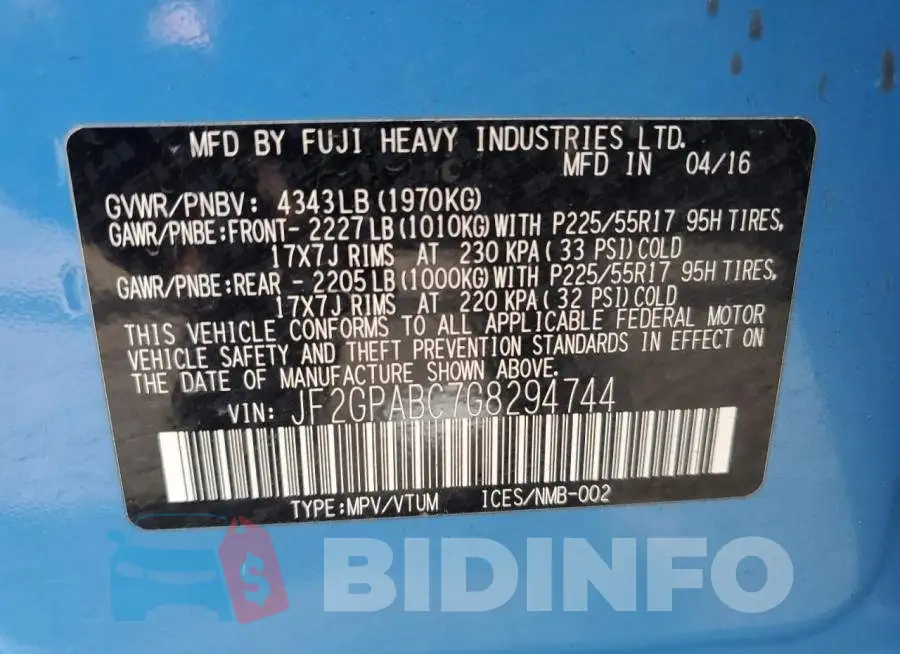 JF2GPABC7G8294744 Photo# 13