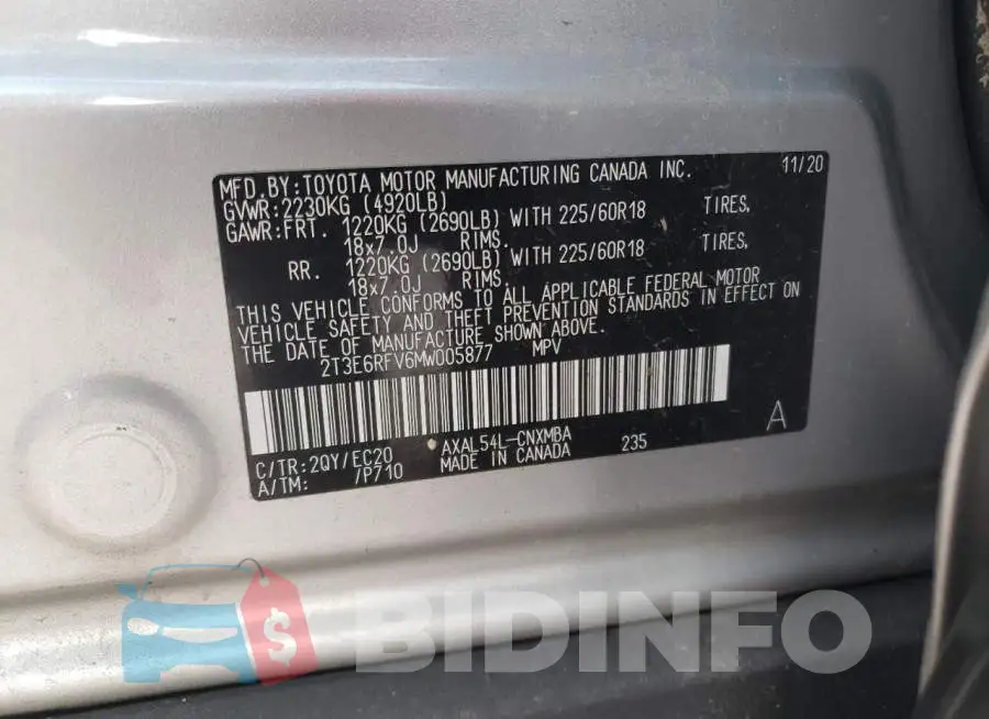 2T3E6RFV6MW005877 Photo# 12