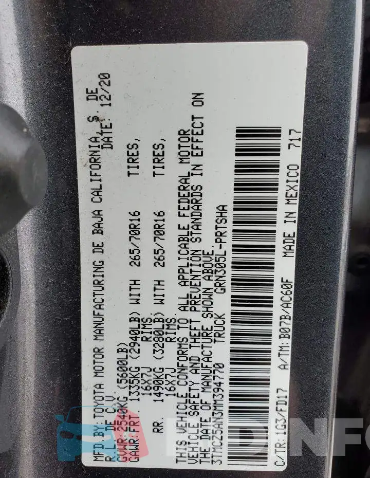 3TMCZ5AN3MM394770 Photo# 12