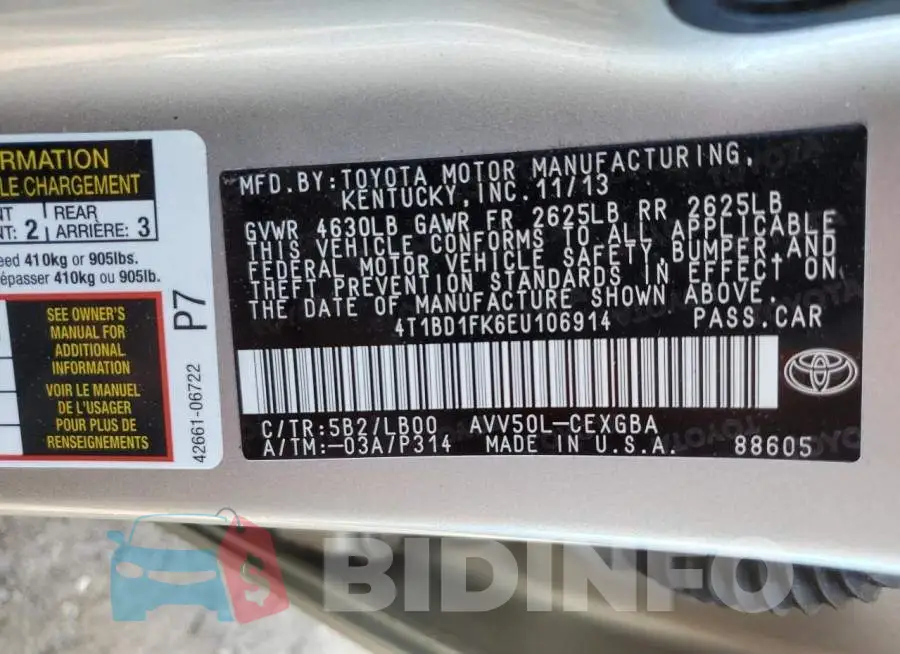 4T1BD1FK6EU106914 Photo# 12