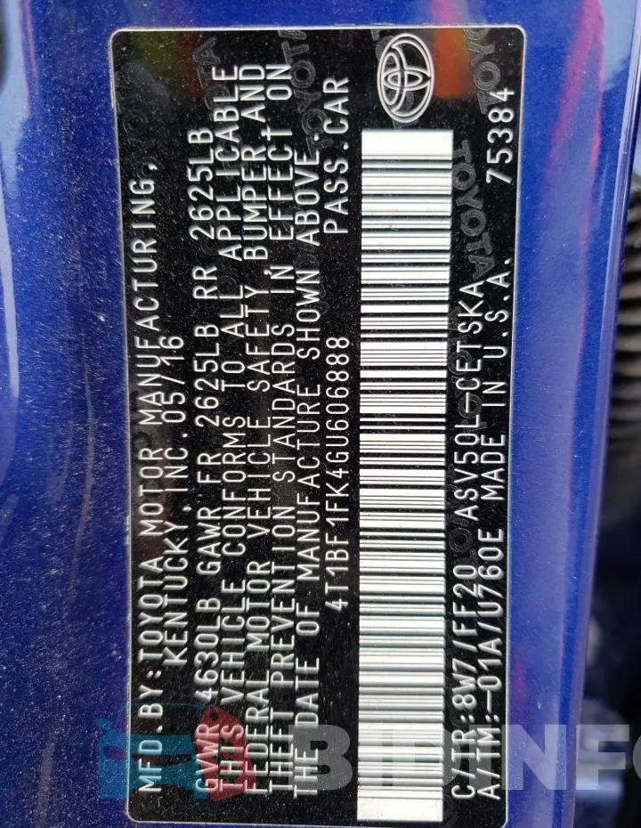 4T1BF1FK4GU606888 Photo# 12