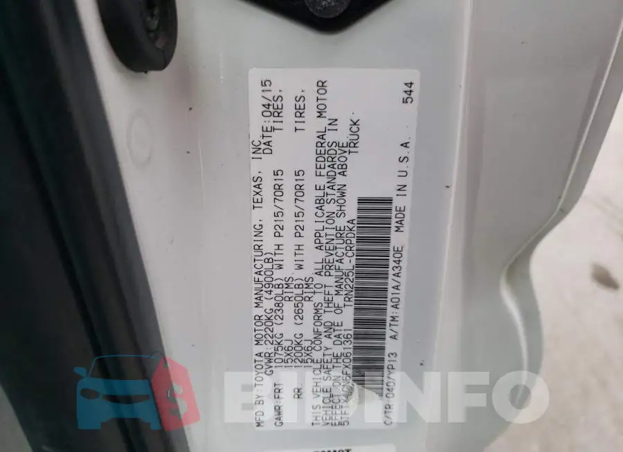 5TFTX4CN6FX061361 Photo# 12