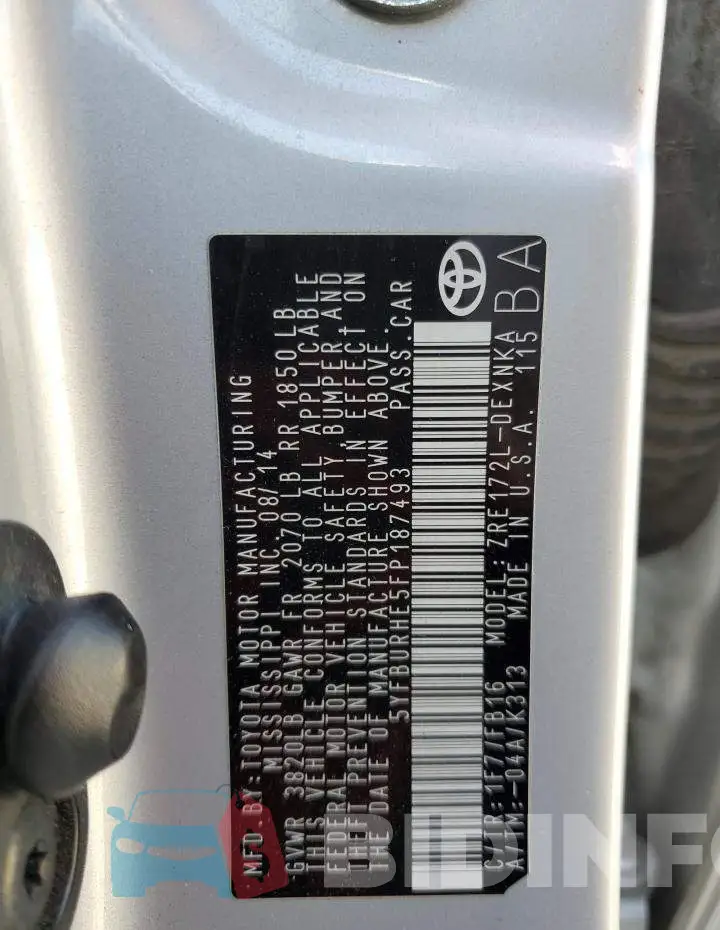 5YFBURHE5FP187493 Photo# 13
