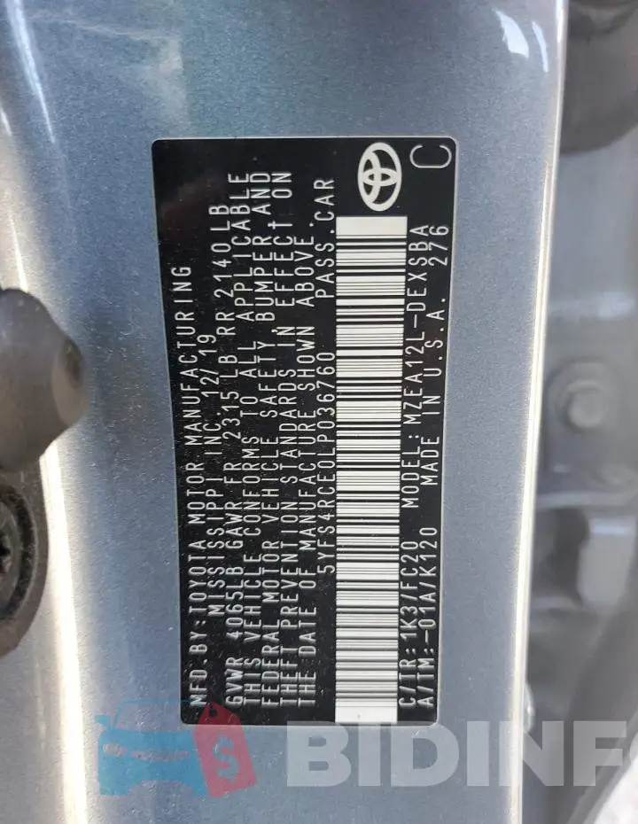 5YFS4RCE0LP036760 Photo# 13