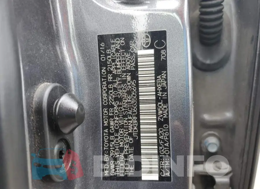 JTDKBRFU6G3505695 Photo# 12