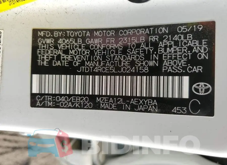 JTDT4RCE5LJ024158 Photo# 13
