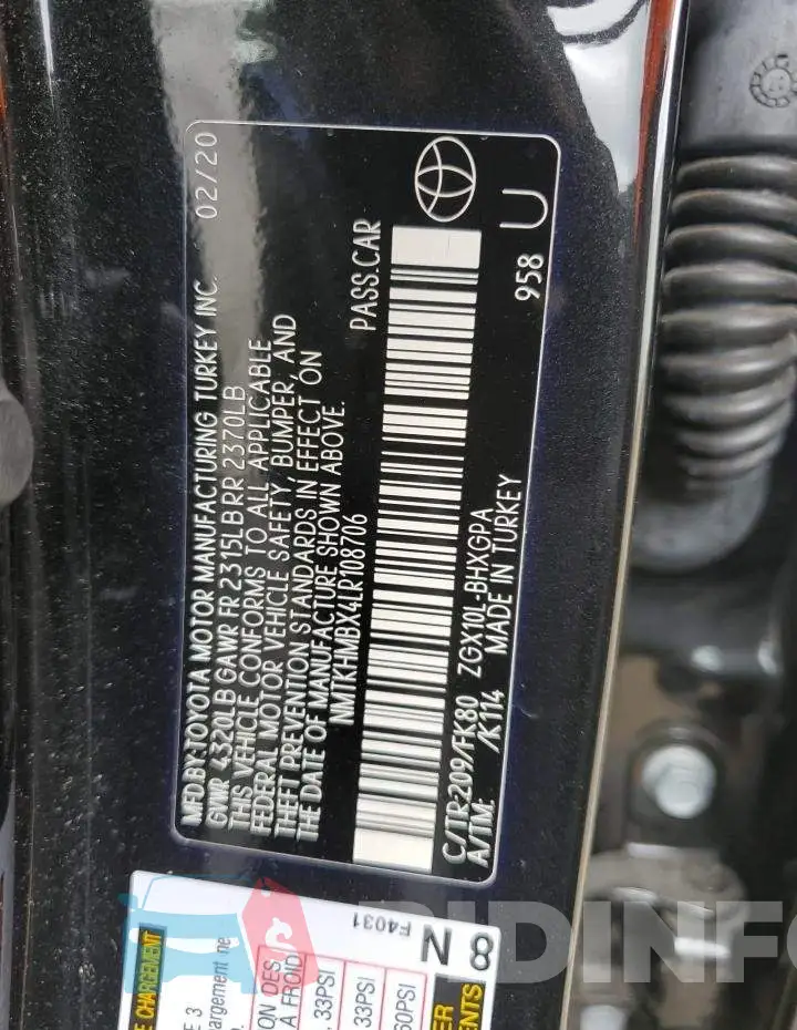 NMTKHMBX4LR108706 Photo# 13