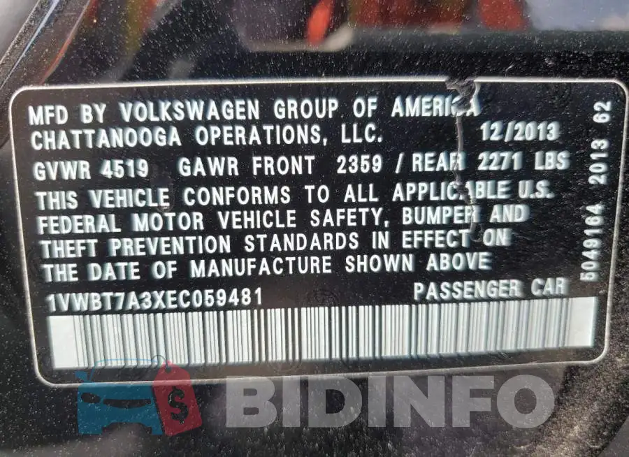 1VWBT7A3XEC059481 Photo# 12