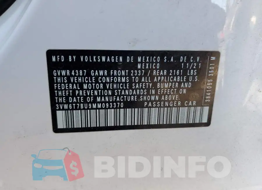 3VW6T7BU9MM093370 Photo# 13