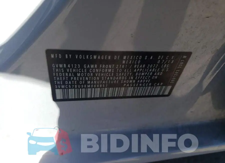 3VWC57BU9KM066857 Photo# 12