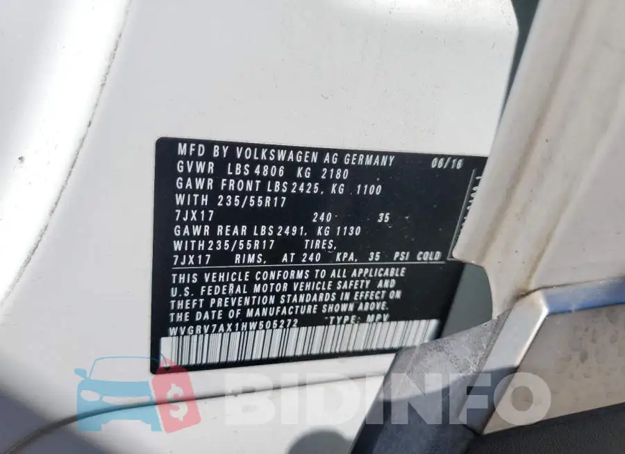 WVGRV7AX1HW505272 Photo# 12