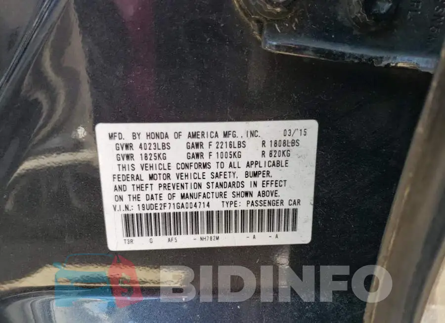 19UDE2F71GA004714 Photo# 12
