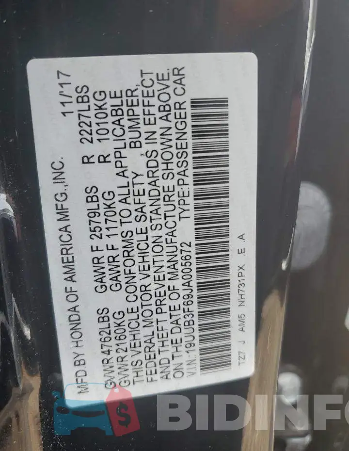 19UUB3F69JA005672 Photo# 12