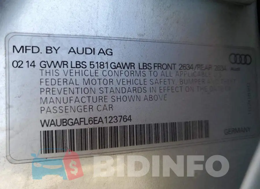 WAUBGAFL6EA123764 Photo# 12