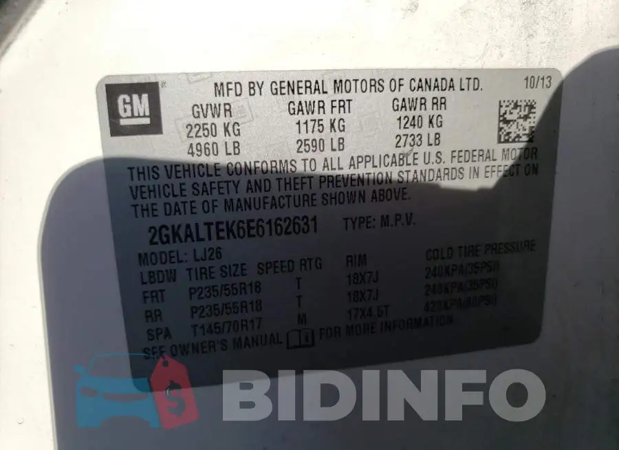 2GKALTEK6E6162631 Photo# 13