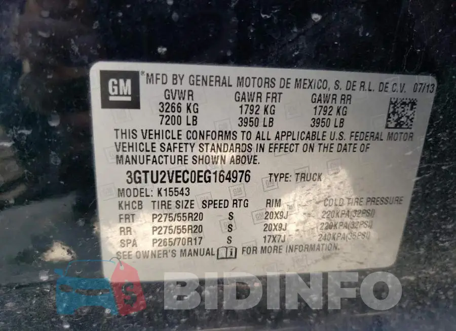 3GTU2VEC0EG164976 Photo# 13