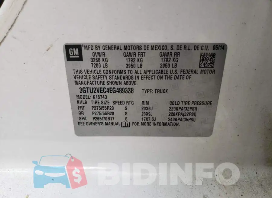 3GTU2VEC4EG489338 Photo# 12