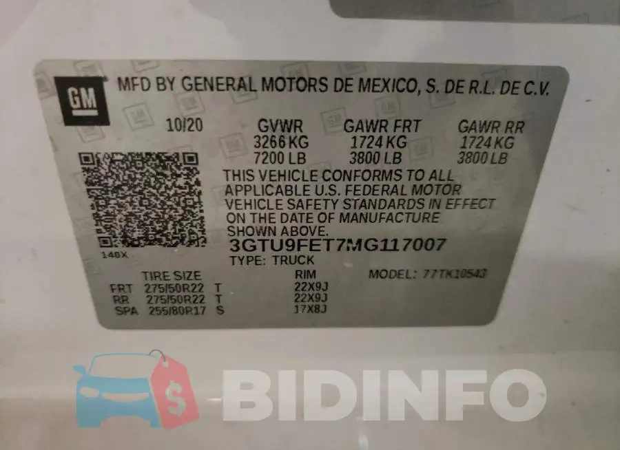 3GTU9FET7MG117007 Photo# 12