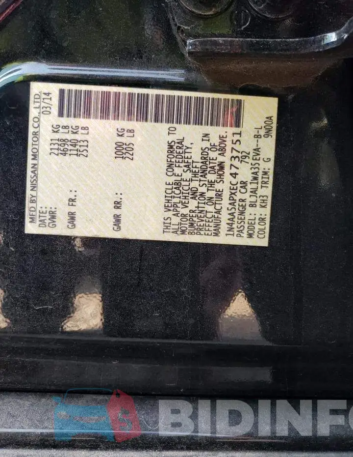 1N4AA5APXEC473751 Photo# 12