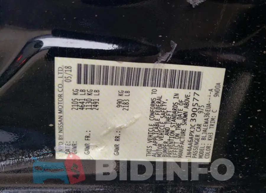 1N4AA6APXJC390577 Photo# 12