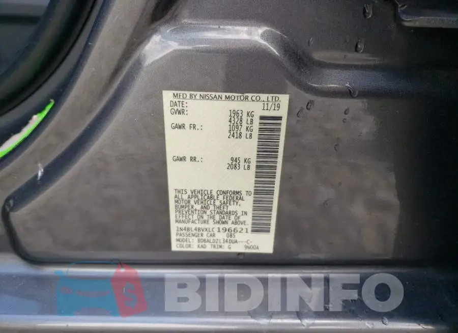 1N4BL4BVXLC196621 Photo# 12