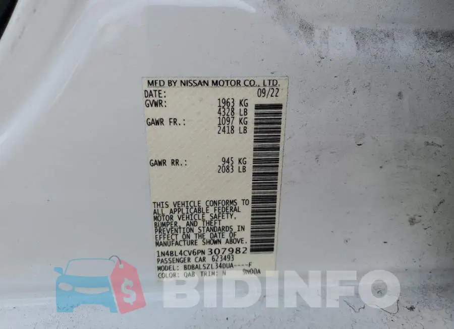 1N4BL4CV6PN307982 Photo# 12