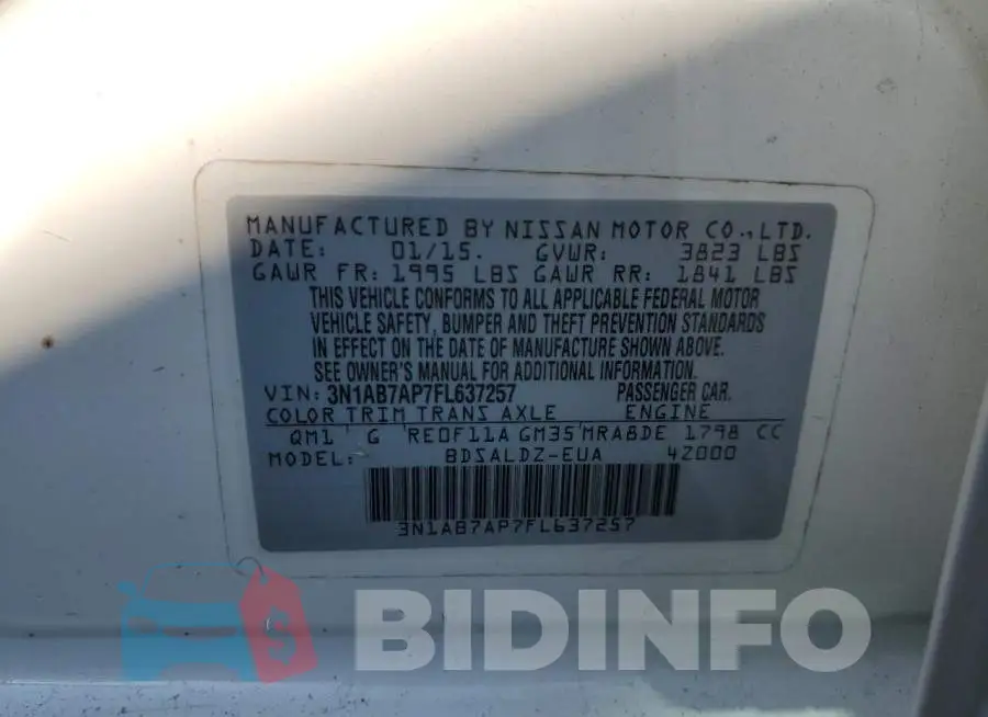 3N1AB7AP7FL637257 Photo# 12