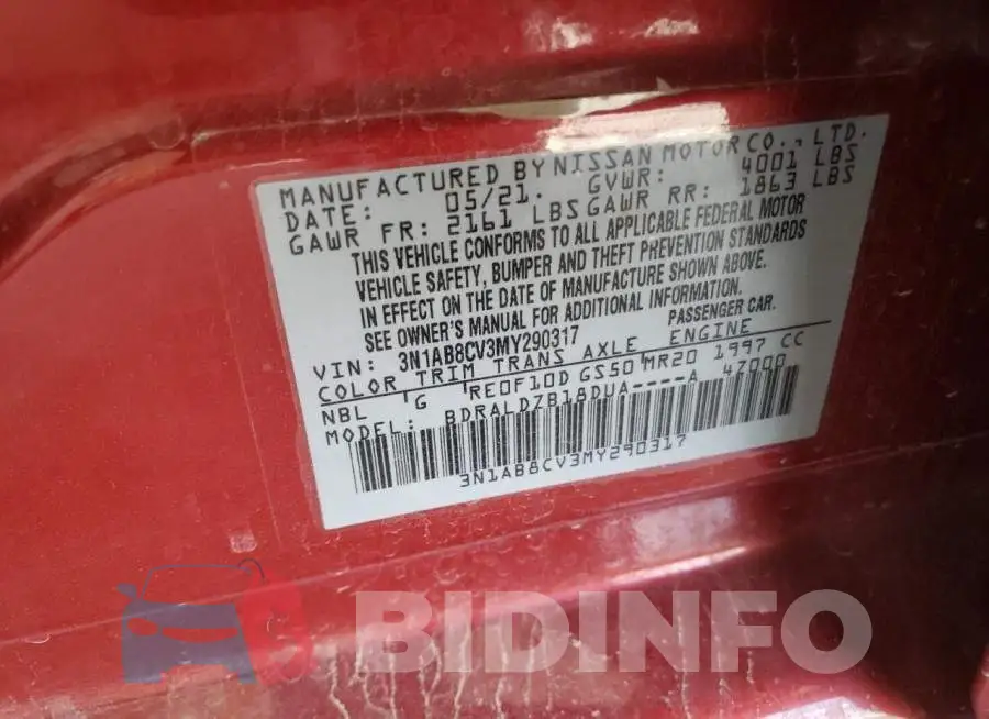 3N1AB8CV3MY290317 Photo# 12