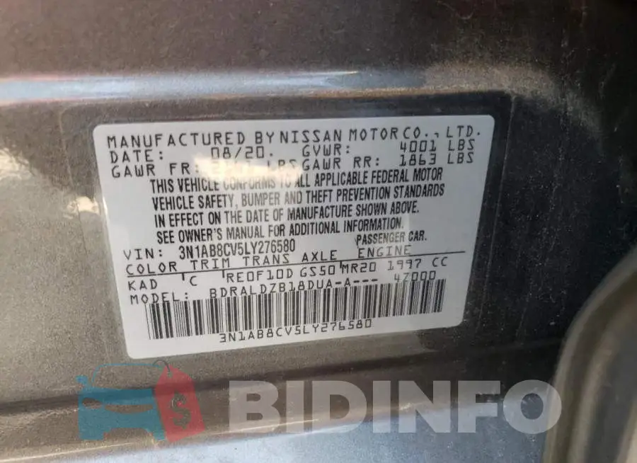 3N1AB8CV5LY276580 Photo# 12