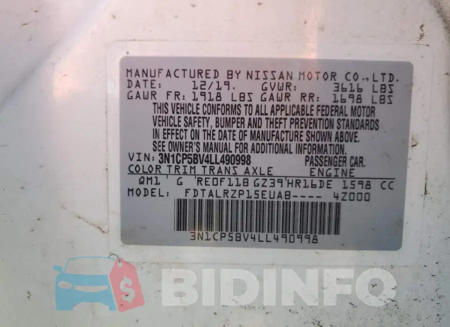 3N1CP5BV4LL490998 Photo# 13