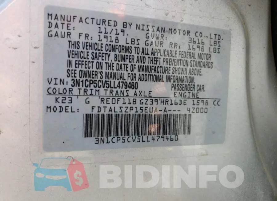 3N1CP5CV5LL479460 Photo# 12