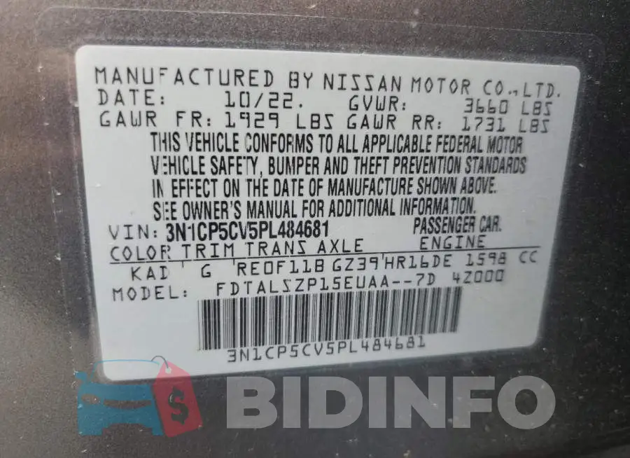 3N1CP5CV5PL484681 Photo# 14