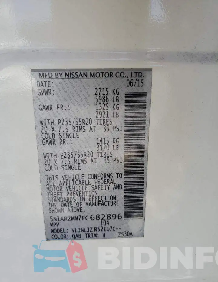 5N1AR2MM7FC682896 Photo# 13