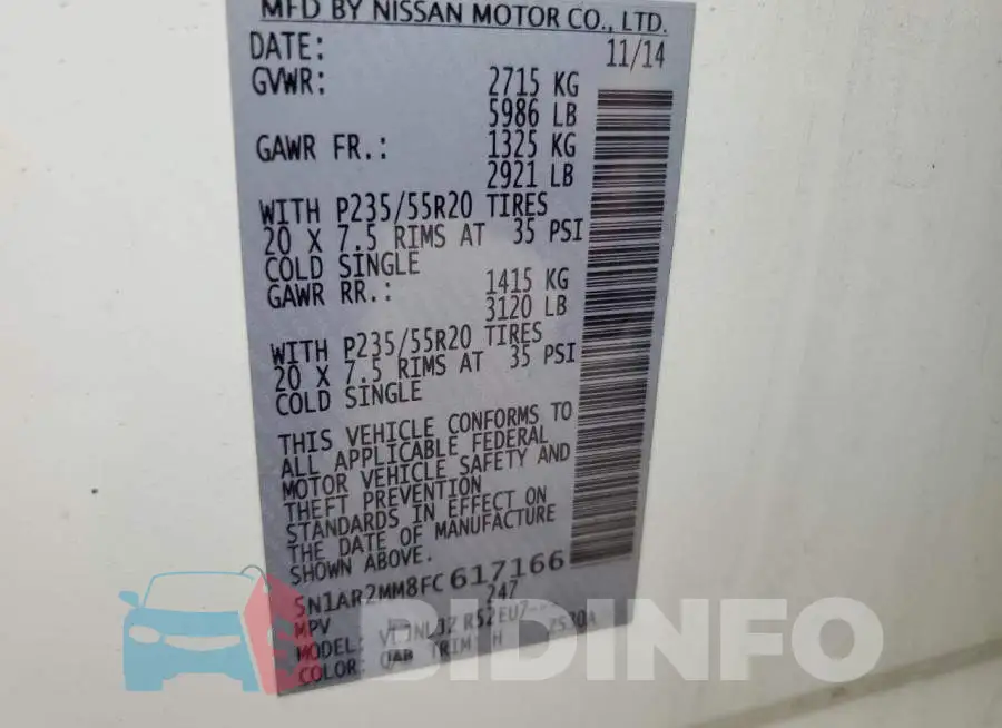 5N1AR2MM8FC617166 Photo# 12