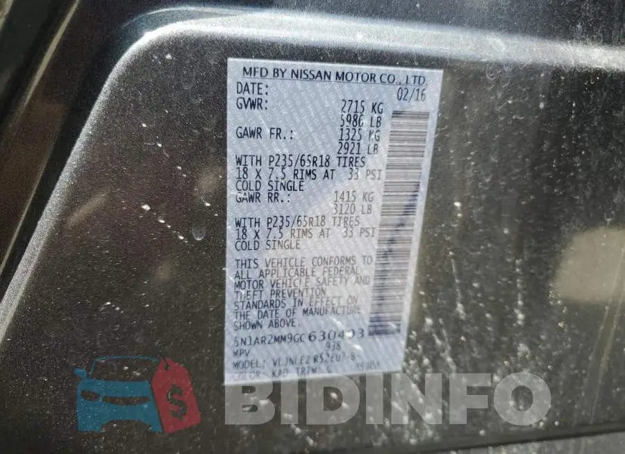 5N1AR2MM9GC630493 Photo# 13
