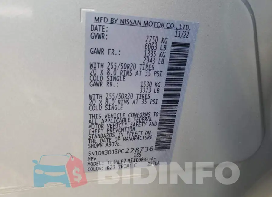 5N1DR3DJ3PC228736 Photo# 12