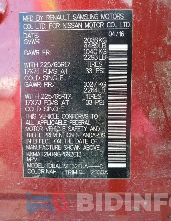 KNMAT2MT9GP692613 Photo# 13