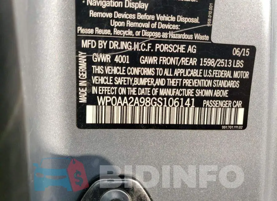 WP0AA2A98GS106141 Photo# 12