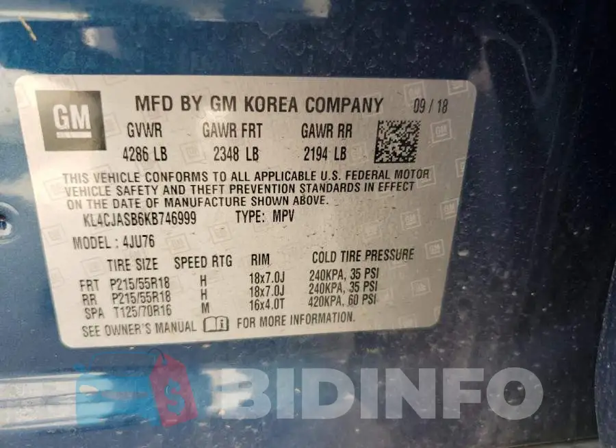 KL4CJASB6KB746999 Photo# 13