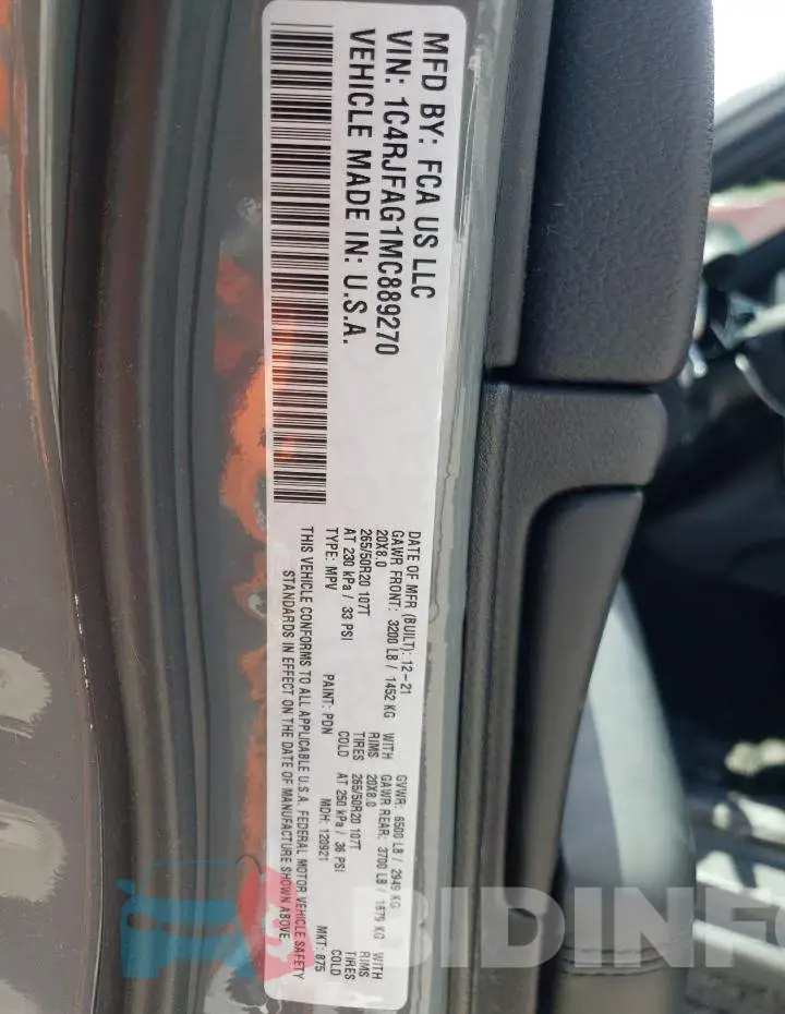 1C4RJFAG1MC889270 Photo# 13