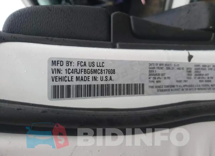 1C4RJFBG6MC817608 Photo# 13