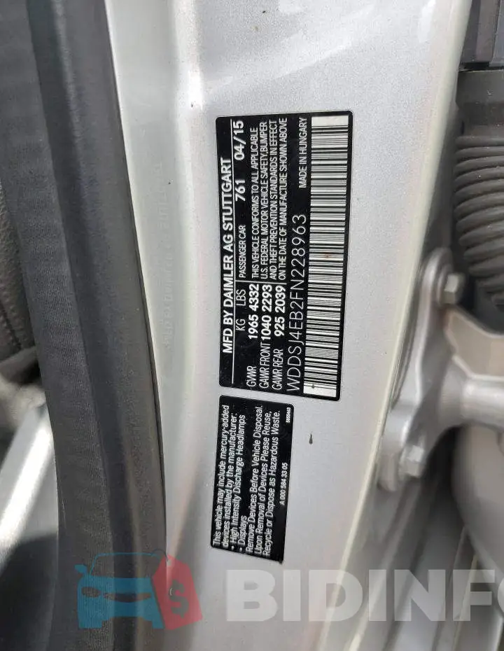 WDDSJ4EB2FN228963 Photo# 12