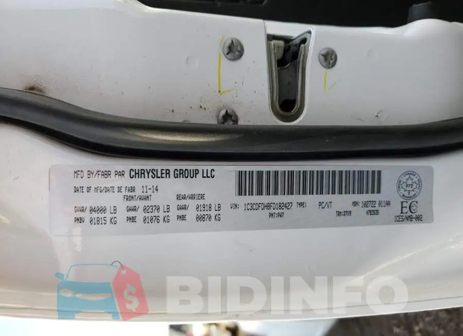 1C3CDFDH8FD182427 Photo# 12