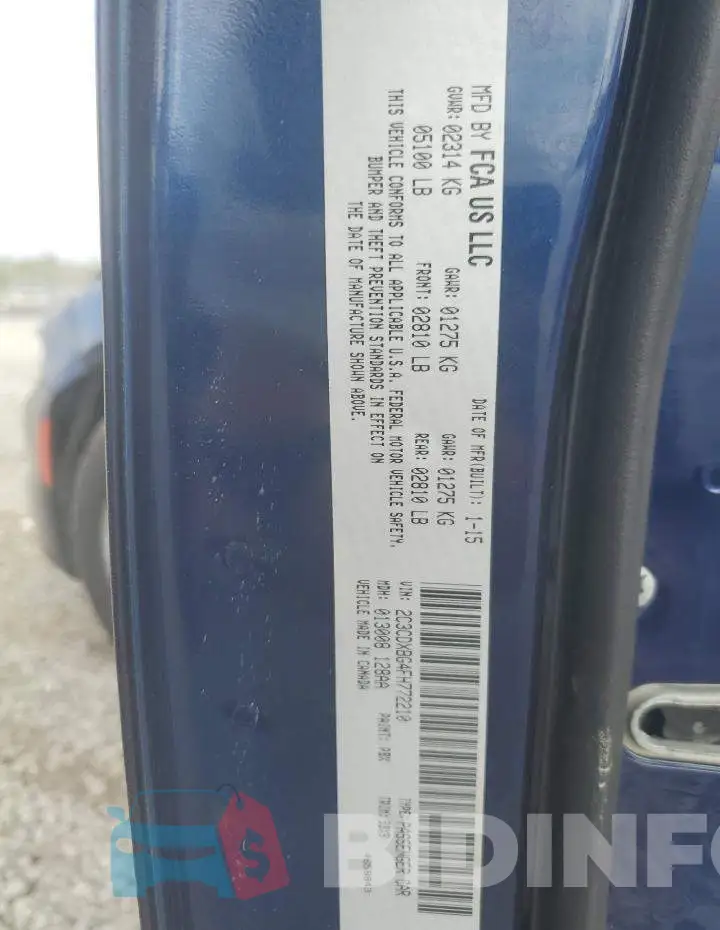 2C3CDXBG4FH772210 Photo# 12
