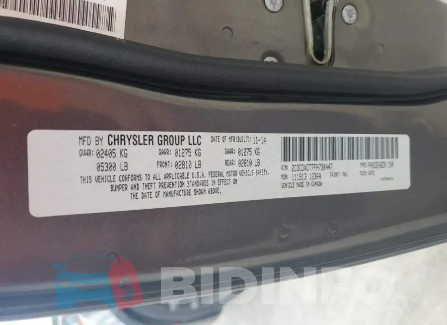 2C3CDXCT7FH730447 Photo# 12