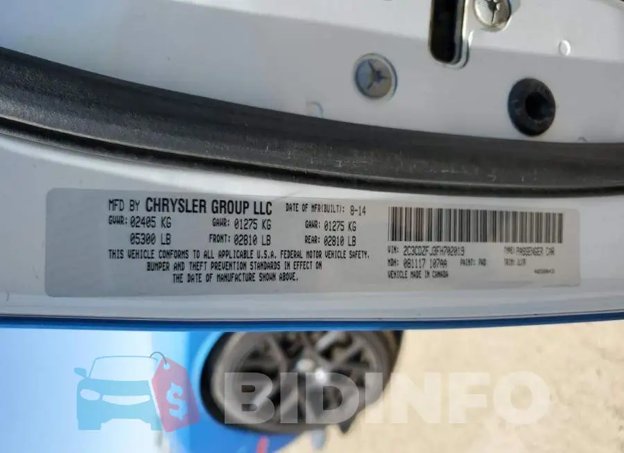 2C3CDZFJ3FH702019 Photo# 13