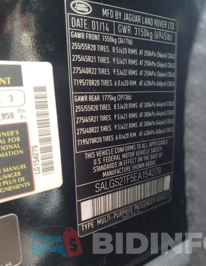 SALGS2TF5EA154279 Photo# 13