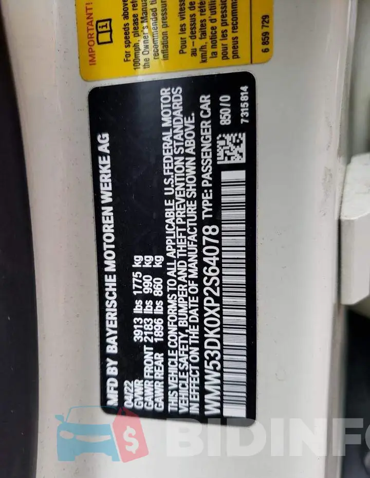 WMW53DK0XP2S64078 Photo# 12