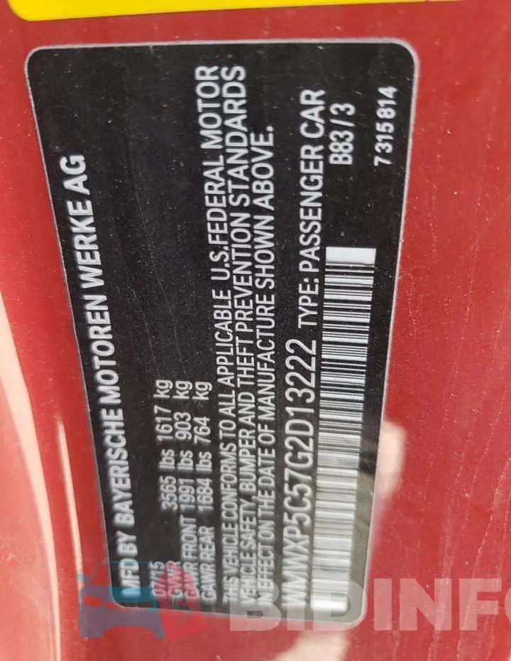 WMWXP5C57G2D13222 Photo# 12